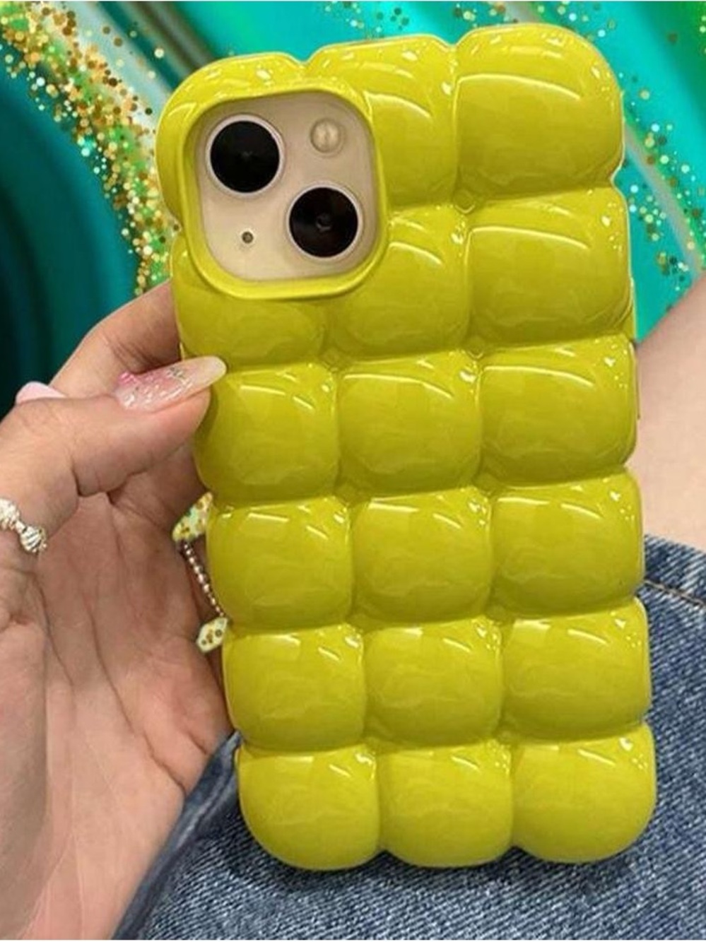 Yellow Bubble Texture Phone Case - Stylish Protective Cover
